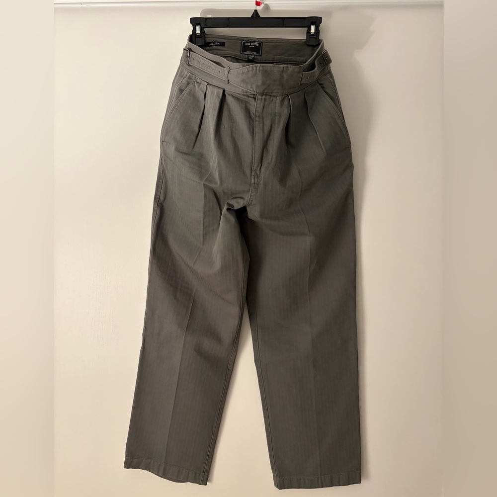 Todd Snyder Ghurka Gray High-Rise Pleated Trousers W32